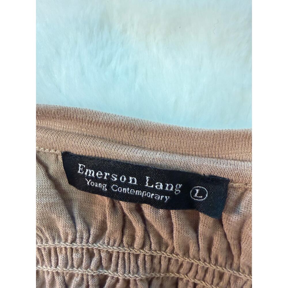 Emerson Lang Beige Ruffled Smock Top - Picture 5 of 5
